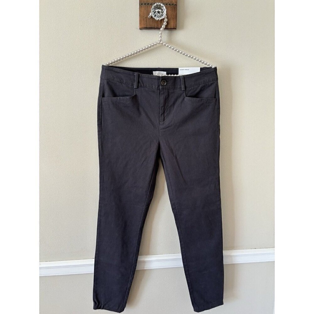 NWT LOFT Womens Size 6 Gray Skinny Ankle Pants Mid Rise Soft